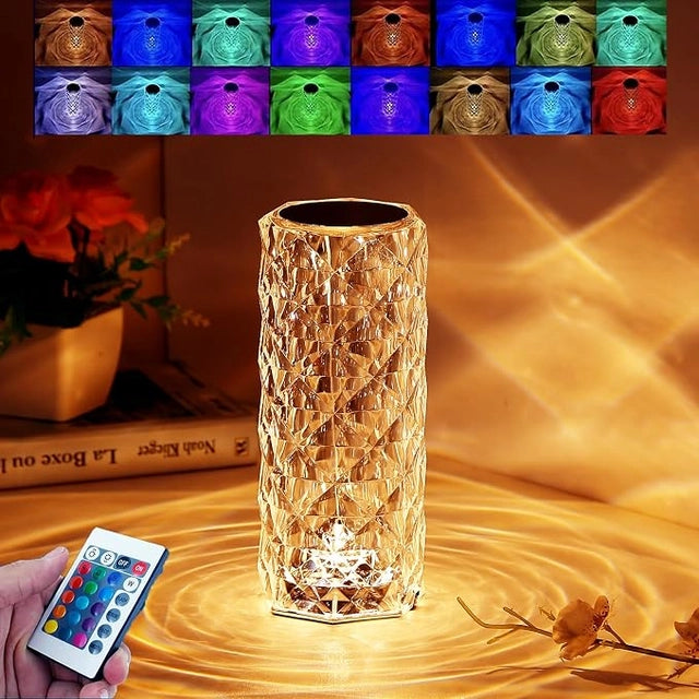 16-Color Crystal Touch Lamp with Remote